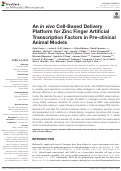 Cover page: An in vivo Cell-Based Delivery Platform for Zinc Finger Artificial Transcription Factors in Pre-clinical Animal Models