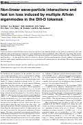 Cover page: Non-linear wave-particle interactions and fast ion loss induced by multiple Alfvén eigenmodes in the DIII-D tokamak