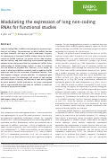Cover page: Modulating the expression of long non‐coding RNAs for functional studies
