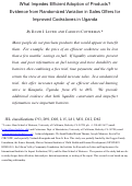 Cover page: What Impedes Efficient Adoption of Products? Evidence from Randomized Variation in Sales Offers for Improved Cookstoves in Uganda