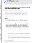 Cover page: Continuous flash suppression and monocular pattern masking impact subjective awareness similarly.