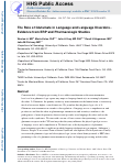 Cover page: The Role of Glutamate in Language and Language Disorders - Evidence from ERP and Pharmacologic Studies