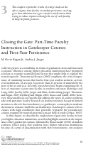 Cover page: Closing the Gate: Part-Time Faculty Instruction in Gatekeeper Courses and First Year Persistence