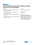 Cover page: Encoding of Discriminative Fear Memory by Input-Specific LTP in the Amygdala.