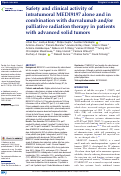 Cover page: Safety and clinical activity of intratumoral MEDI9197 alone and in combination with durvalumab and/or palliative radiation therapy in patients with advanced solid tumors