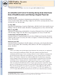 Cover page: Acculturation and Cancer Screening Among Asian Americans: Role of Health Insurance and Having a Regular Physician