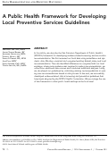 Cover page: A Public Health Framework for Developing Local Preventive Services Guidelines