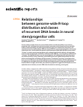 Cover page: Relationships between genome-wide R-loop distribution and classes of recurrent DNA breaks in neural stem/progenitor cells