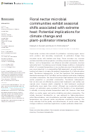 Cover page: Floral nectar microbial communities exhibit seasonal shifts associated with extreme heat: Potential implications for climate change and plant-pollinator interactions.