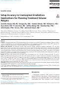 Cover page: Setup Accuracy in Craniospinal Irradiation: Implications for Planning Treatment Volume Margins