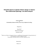 Cover page: Potential impacts of global climate change on Tijuana River Watershed hydrology - An initial analysis