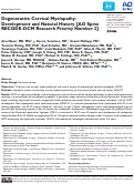 Cover page: Degenerative Cervical Myelopathy: Development and Natural History [AO Spine RECODE-DCM Research Priority Number 2]