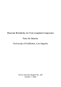 Cover page: Maximal Reliability for Unit-weighted Composites