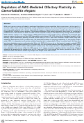 Cover page: Regulators of AWC-Mediated Olfactory Plasticity in Caenorhabditis elegans