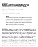 Cover page: Advances in breast cancer treatment and prevention: preclinical studies on aromatase inhibitors and new selective estrogen receptor modulators (SERMs)