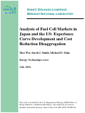 Cover page: Analysis of Fuel Cell Markets in Japan and the US: Experience Curve Development and Cost Reduction Disaggregation: