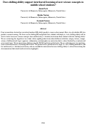 Cover page: Does shifting ability support interleaved learning of new science concepts inmiddle school students?