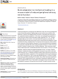 Cover page: Bone adaptation to mechanical loading in a mouse model of reduced peripheral sensory nerve function