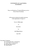 Cover page: Essays on Estimation of Technical Efficiency and on Choice Under Uncertainty