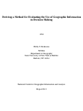 Cover page: Deriving a Method for Evaluating the Use of Geographic Information in Decision Making (90-3)