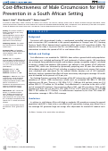 Cover page: Cost-Effectiveness of Male Circumcision for HIV Prevention in a South African Setting