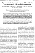 Cover page: High-resolution bed topography mapping of Russell Glacier, Greenland, inferred from Operation IceBridge data