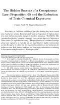 Cover page: The Hidden Success of a Conspicuous Law: Proposition 65 and the Reduction of Toxic Chemical Exposures