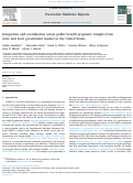 Cover page: Integration and coordination across public benefit programs: Insights from state and local government leaders in the United States.