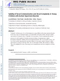 Cover page: Validity of Vocal Communication and Vocal Complexity in Young Children with Autism Spectrum Disorder