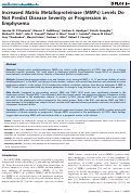 Cover page: Increased Matrix Metalloproteinase (MMPs) Levels Do Not Predict Disease Severity or Progression in Emphysema