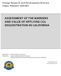 Cover page: Assessment of the Barriers and Value of Applying CO2 Sequestration in California