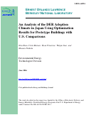 Cover page: An Analysis of the DER Adoption Climate in Japan Using Optimization Results for Prototype 
Buildings with U.S. Comparisons