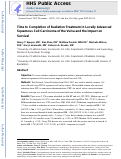 Cover page: Time to completion of radiation treatment in locally advanced squamous cell carcinoma of the vulva and the impact on survival