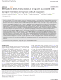 Cover page: Methadone alters transcriptional programs associated with synapse formation in human cortical organoids