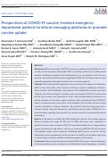 Cover page: Perspectives of COVID‐19 vaccine–hesitant emergency department patients to inform messaging platforms to promote vaccine uptake