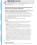 Cover page: Neighborhood determinants of sleep and the moderating role of cultural factors among native adolescents.