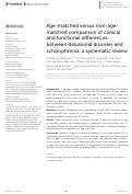 Cover page: Age-matched versus non-age-matched comparison of clinical and functional differences between delusional disorder and schizophrenia: a systematic review.