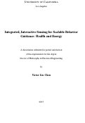 Cover page: Integrated, Interactive Sensing for Scalable Behavior Guidance: Health and Energy