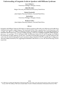 Cover page: Understanding of Linguistic Scales in Speakers with Williams Syndrome