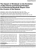 Cover page: The Impact of Workload on the Evolution of Hip Internal and External Rotation in Professional Baseball Players Over the Course of the Season