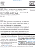 Cover page: Future Pregnancy Considerations after Premature Birth of an Infant Requiring Intensive Care: A Qualitative Study