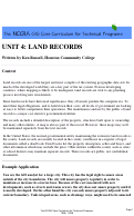 Cover page: Unit 4: Land Records