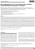 Cover page: Microindentation for in vivo measurement of bone tissue mechanical properties in humans
