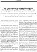 Cover page: The Lower Anogenital Squamous Terminology Standardization Project for HPV-Associated Lesions: Background and Consensus Recommendations from the College of American Pathologists and the American Society for Colposcopy and Cervical Pathology