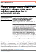 Cover page: Extensive androgen receptor enhancer heterogeneity in primary prostate cancers underlies transcriptional diversity and metastatic potential.