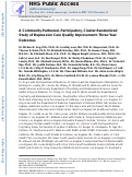 Cover page: A Community-Partnered, Participatory, Cluster-Randomized Study of Depression Care Quality Improvement: Three-Year Outcomes