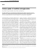 Cover page: Cellular uptake of modified aminoglycosides