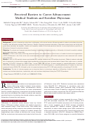 Cover page: Perceived Barriers to Career Advancement: Medical Students and Resident Physicians.