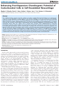 Cover page: Enhancing Post-Expansion Chondrogenic Potential of Costochondral Cells in Self-Assembled Neocartilage