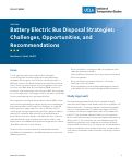 Cover page of Battery Electric Bus Disposal Strategies: Challenges, Opportunities, and Recommendations